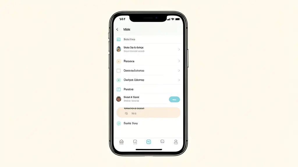 A close-up of a smartphone screen showing a cluttered mobile menu with tiny text and overlapping buttons, editorial style, no text